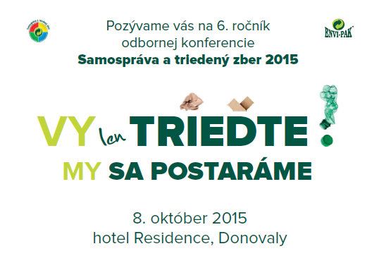 Pozvánka na konferenciu: Samospráva a triedený zber 2015