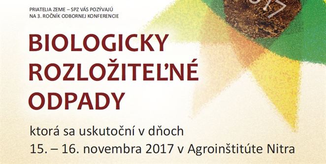 Pozvánka na konferenciu: biologicky rozložiteľné odpady